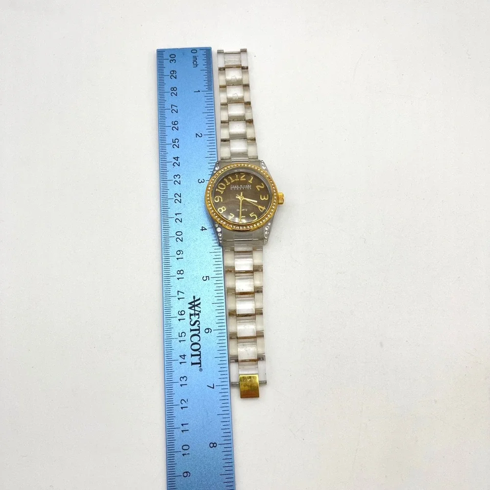 Joan Rivers Classics Women's Gold Tone Rhinestone‎ Bezel Quartz Watch READ!